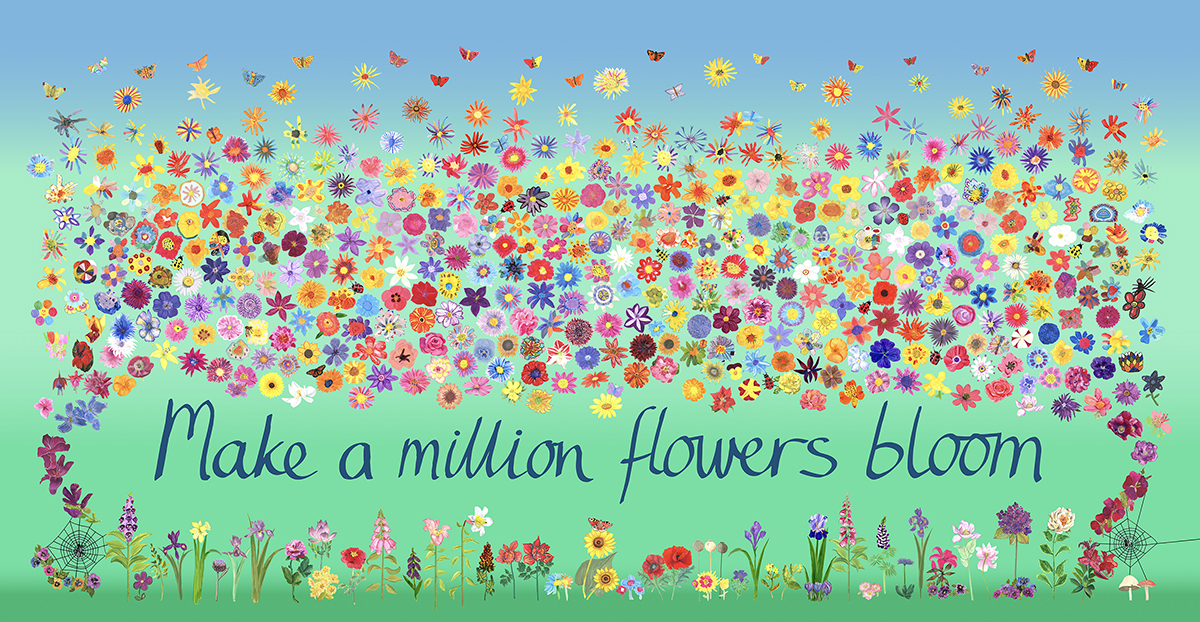 Million Flowers Digital Artwork